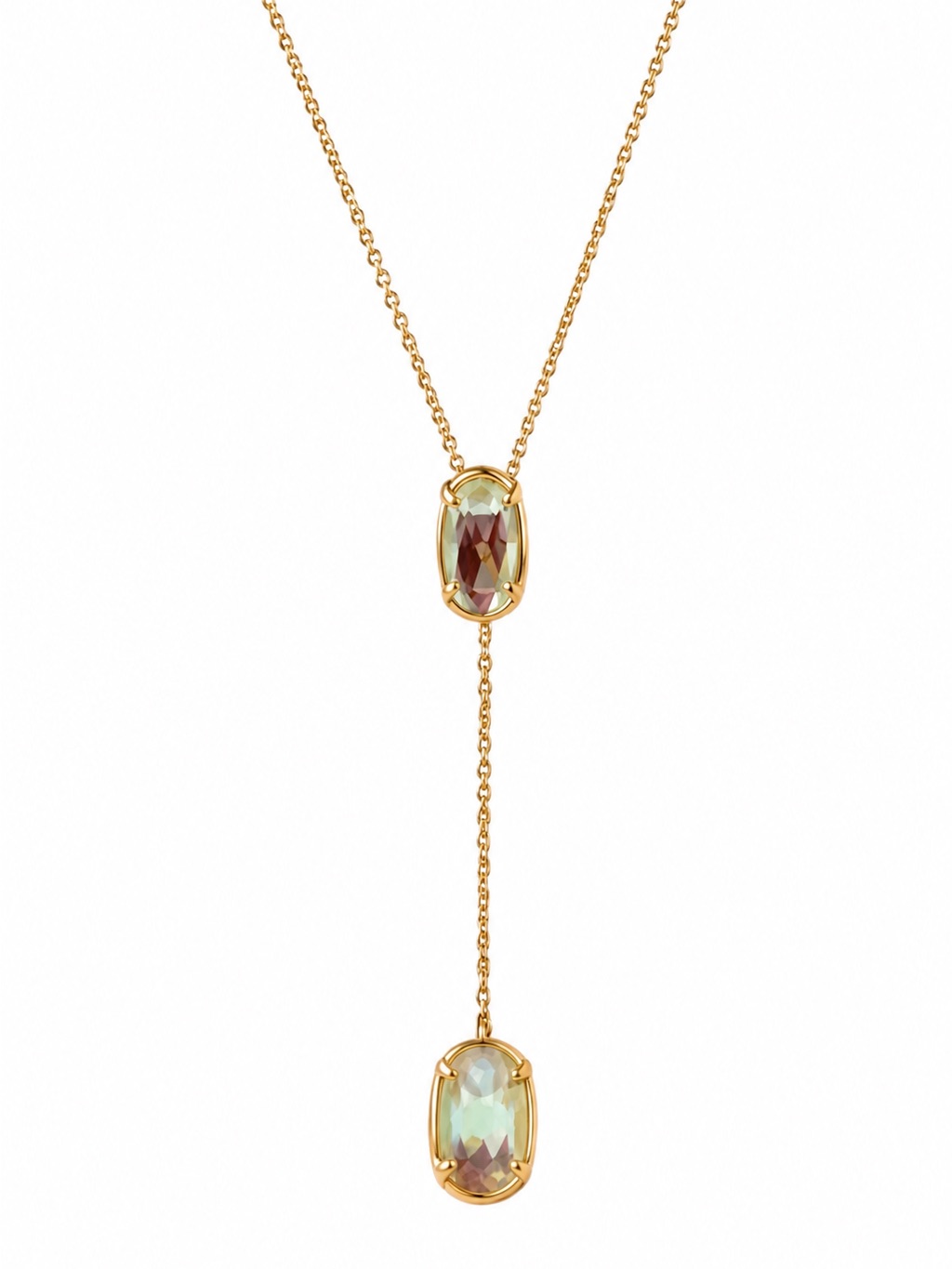 Kendra Scott Ellison Gold Y Necklace Multicolor Dichroic.